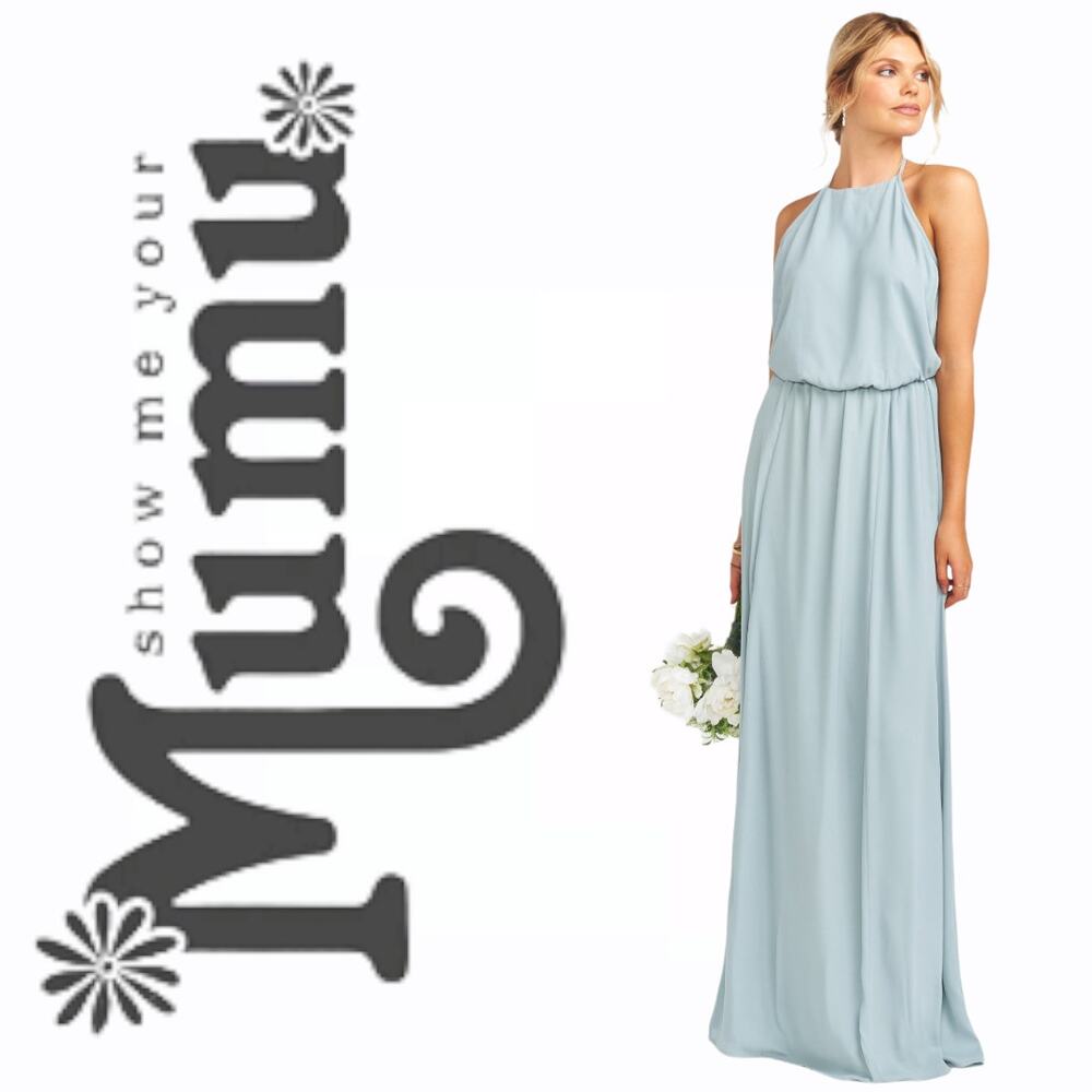 Show Me Your MuMu Heather Halter Dress Silver Sage Large